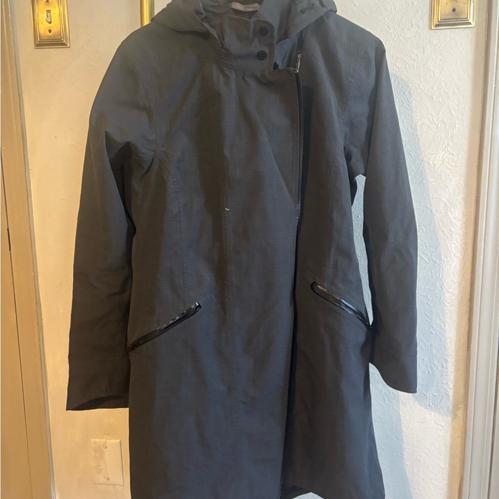 Athleta Waterproof Gray Hooded Coat